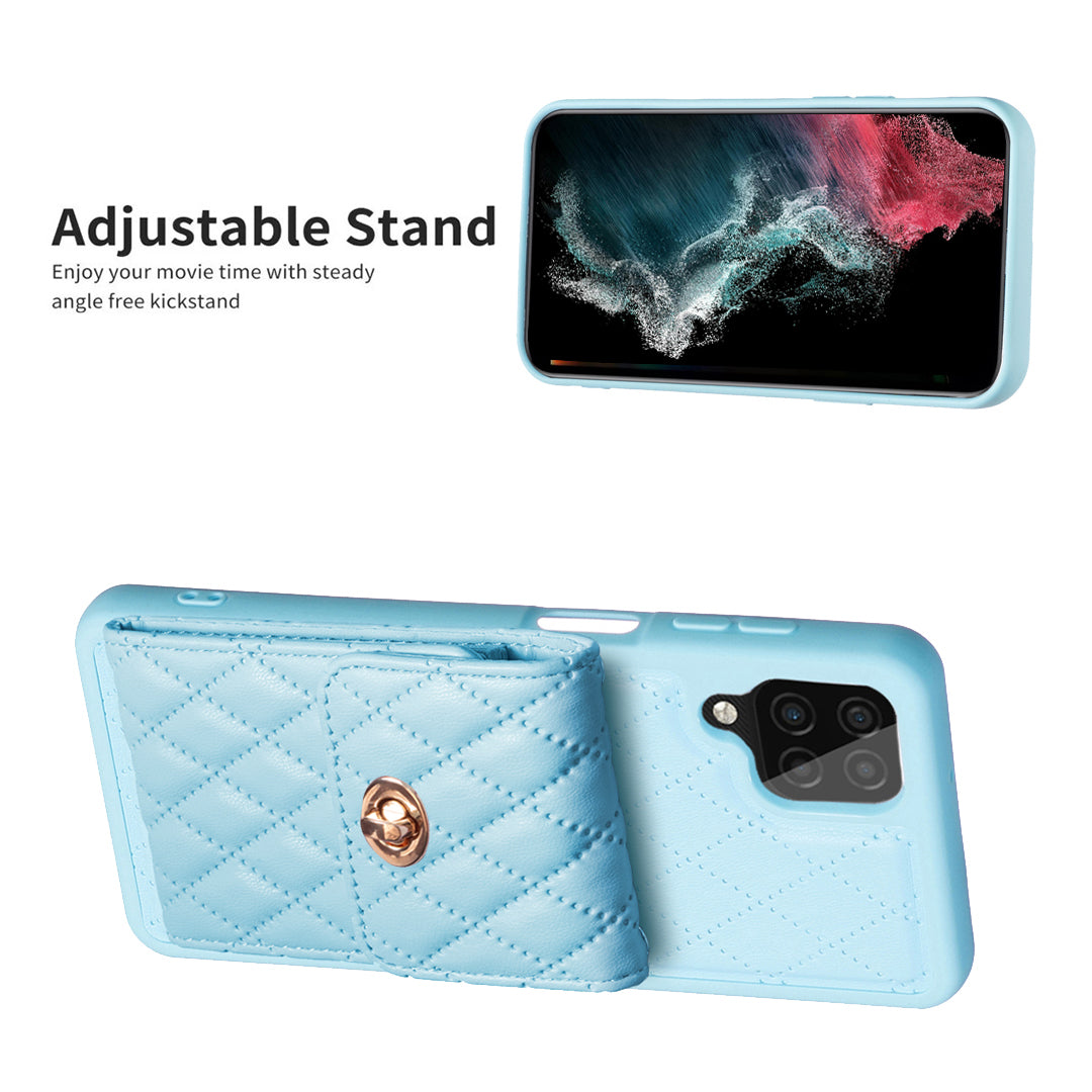 BF20 Card Holder Shell for Samsung Galaxy A12 Fall-proof Case PU Leather Coated TPU Phone Cover BF20 Card Holder Shell for Samsung Galaxy A12 Fall-proof Case PU Leather Coated TPU Phone Cover